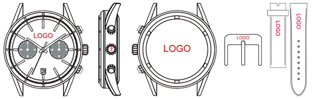 手表贴牌加工LOGO的位置说明